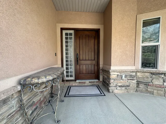 Wood door with glass side light