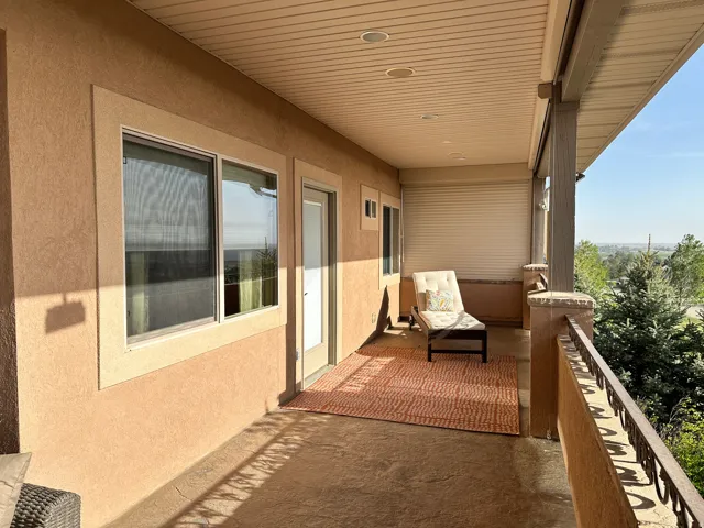 View of covered balcony