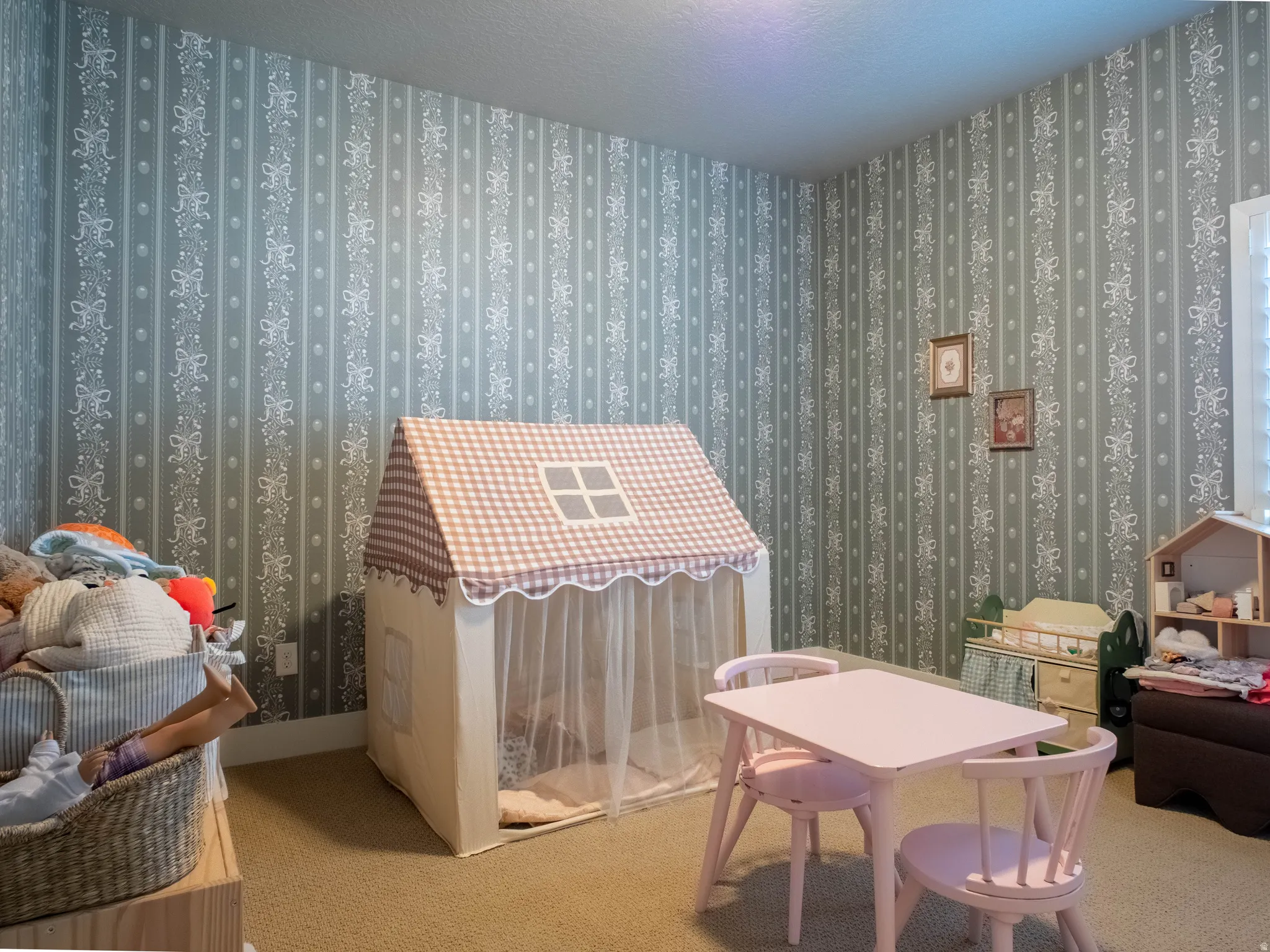 Interior space featuring carpet flooring