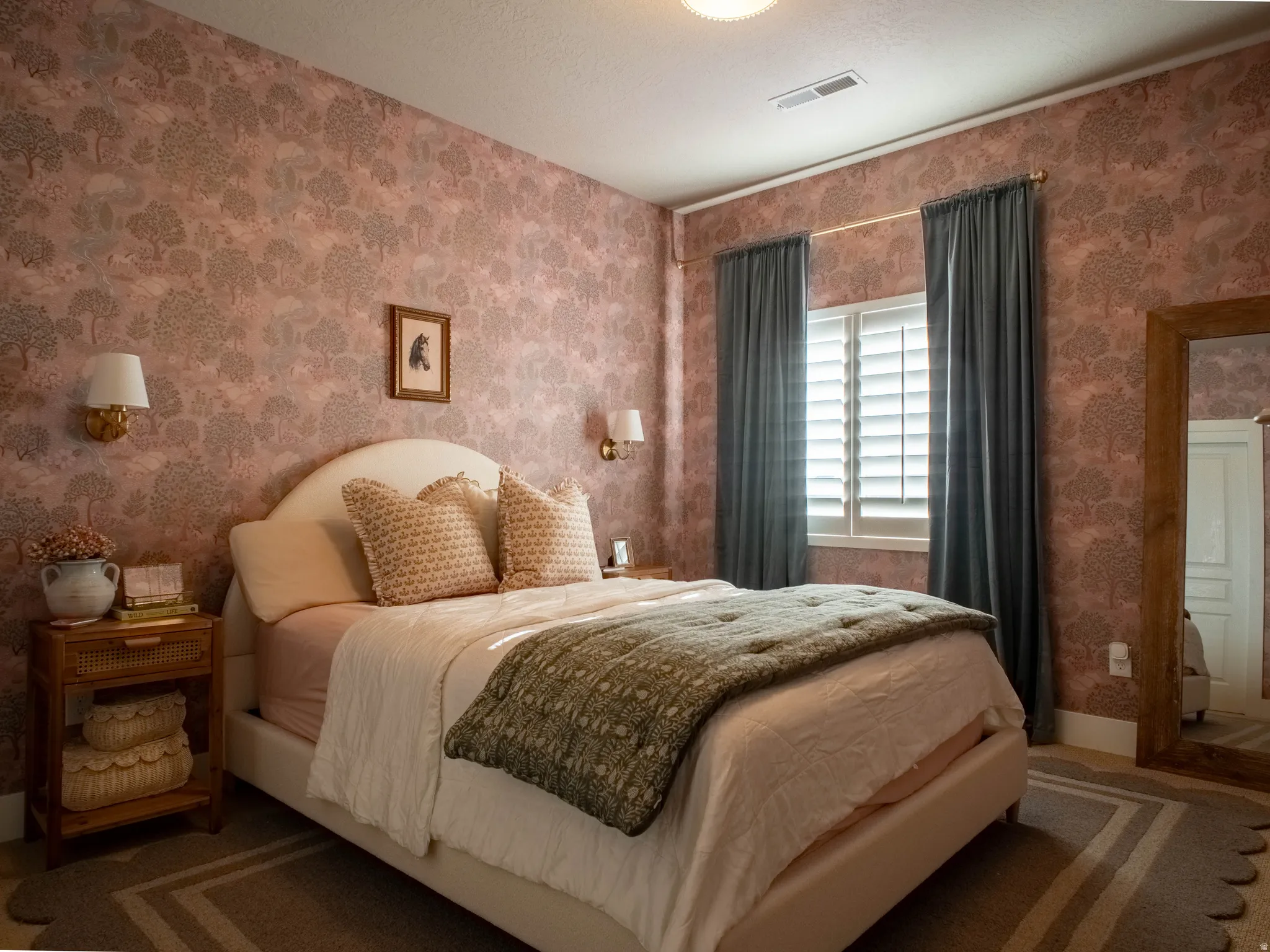 Bedroom with carpet and baseboards