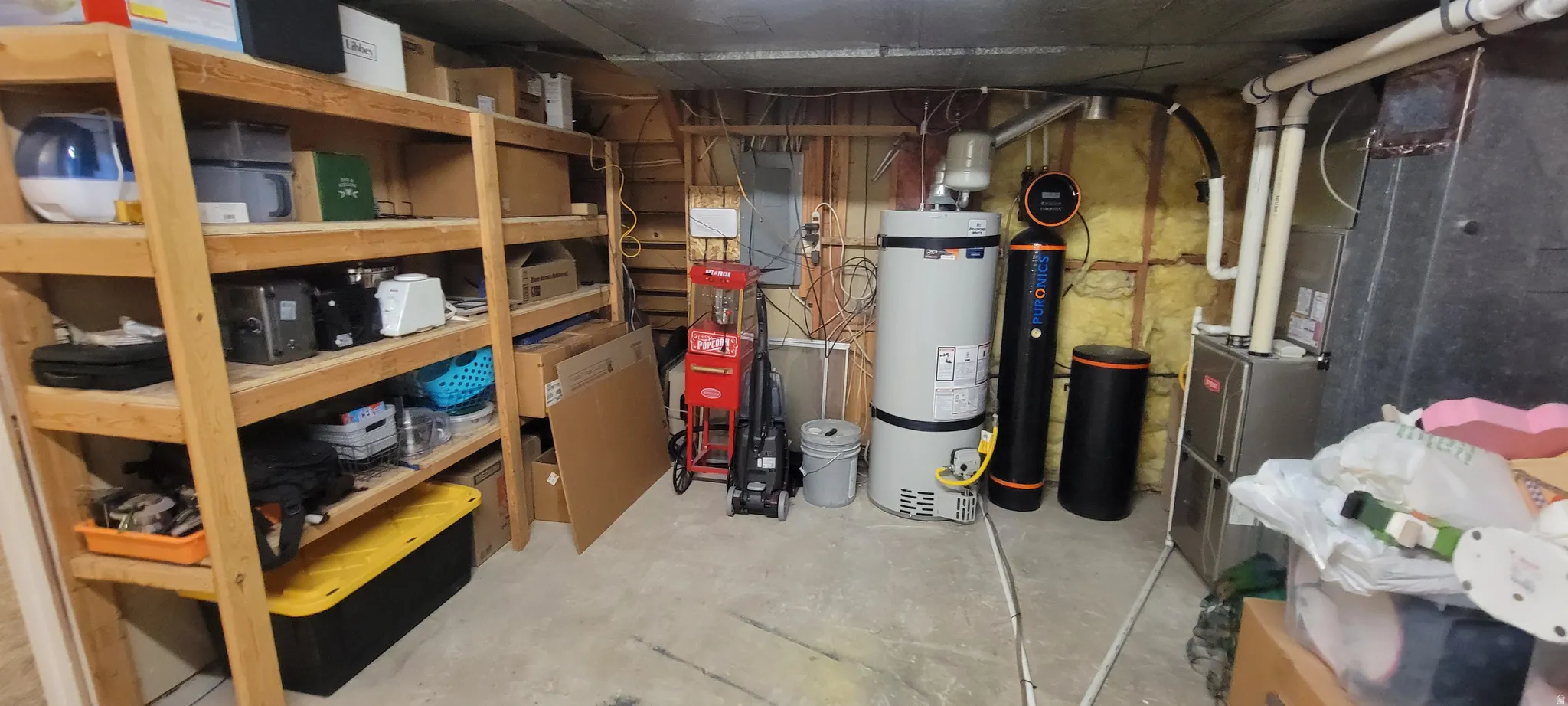 Utilities featuring secured water heater and electric panel