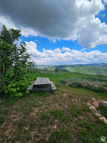 View of yard with a mountain view
