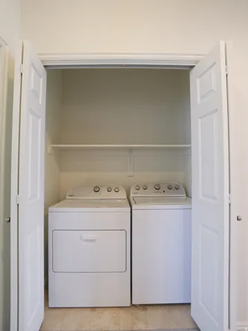Laundry area with independent washer and dryer
