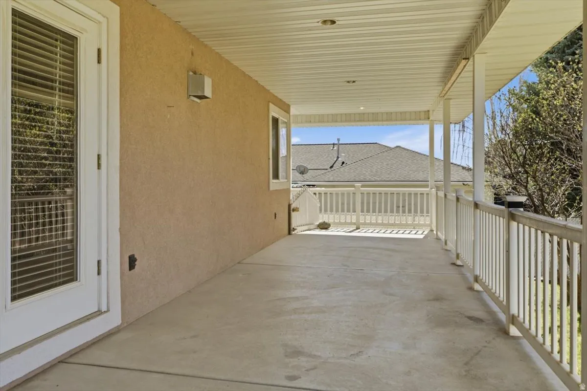 View of covered porch