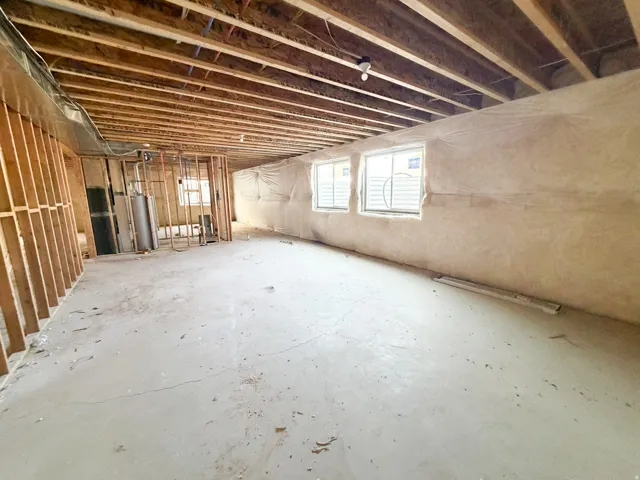 Below grade area with water heater