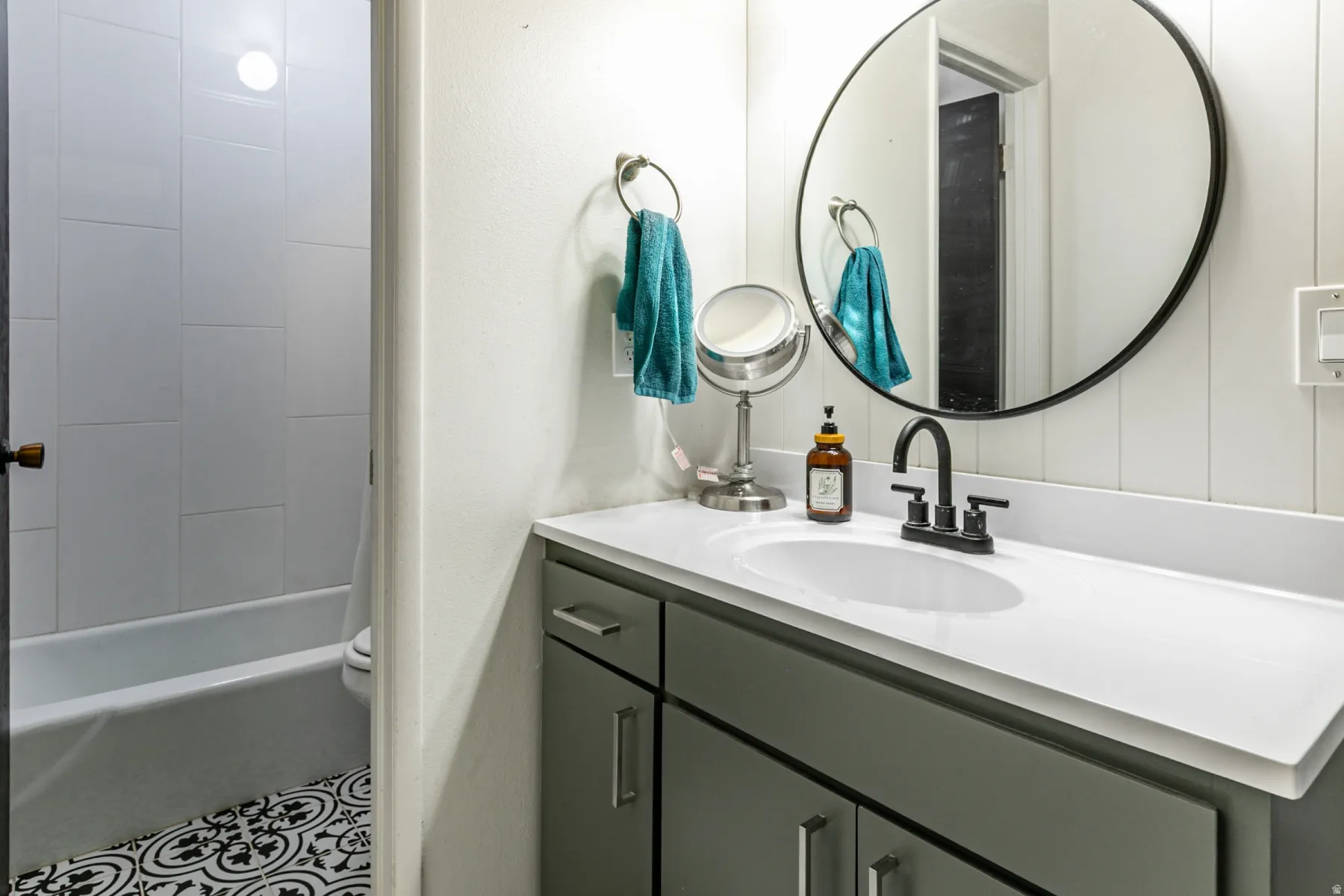 Bathroom with vanity and toilet