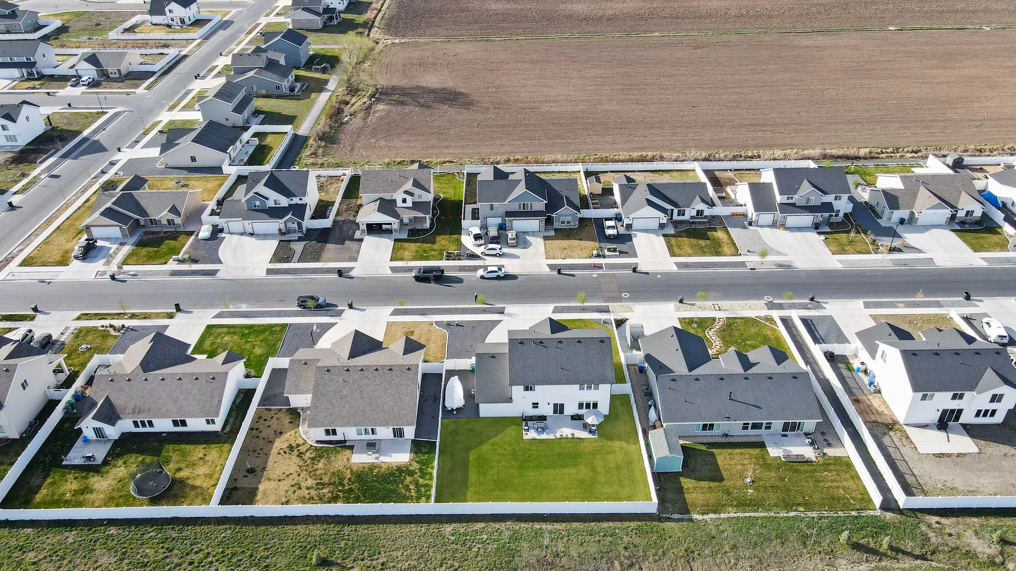 Aerial view of residential area