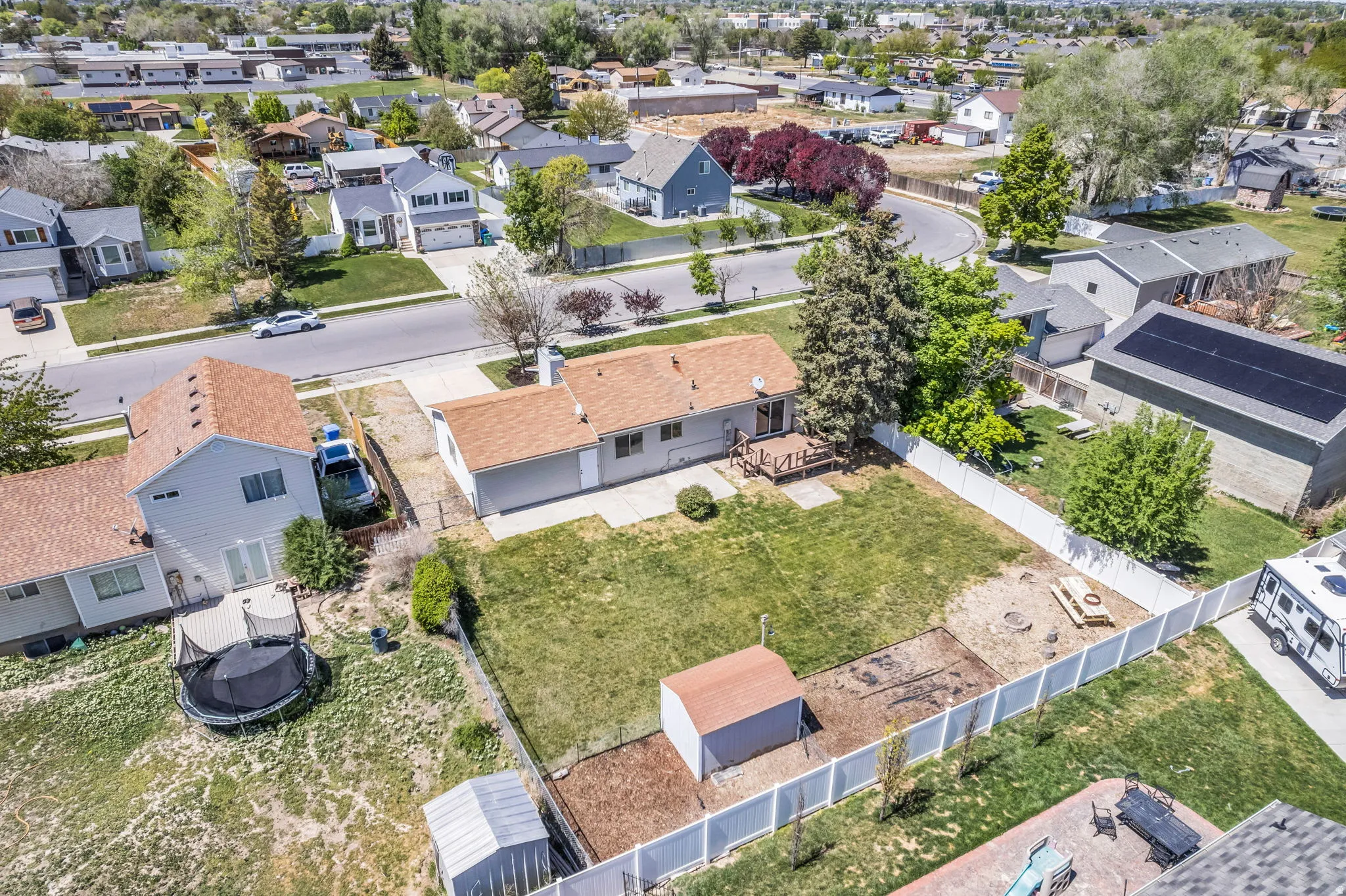 Aerial view of residential area
