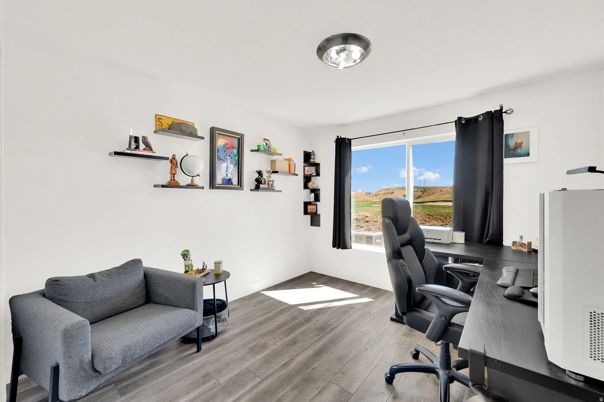 Office featuring light wood-style flooring