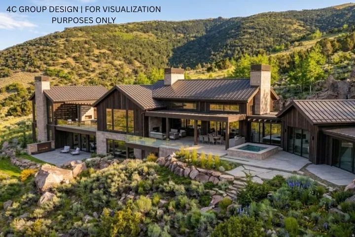 Expansive multi-level residence with a metal roof and wood siding