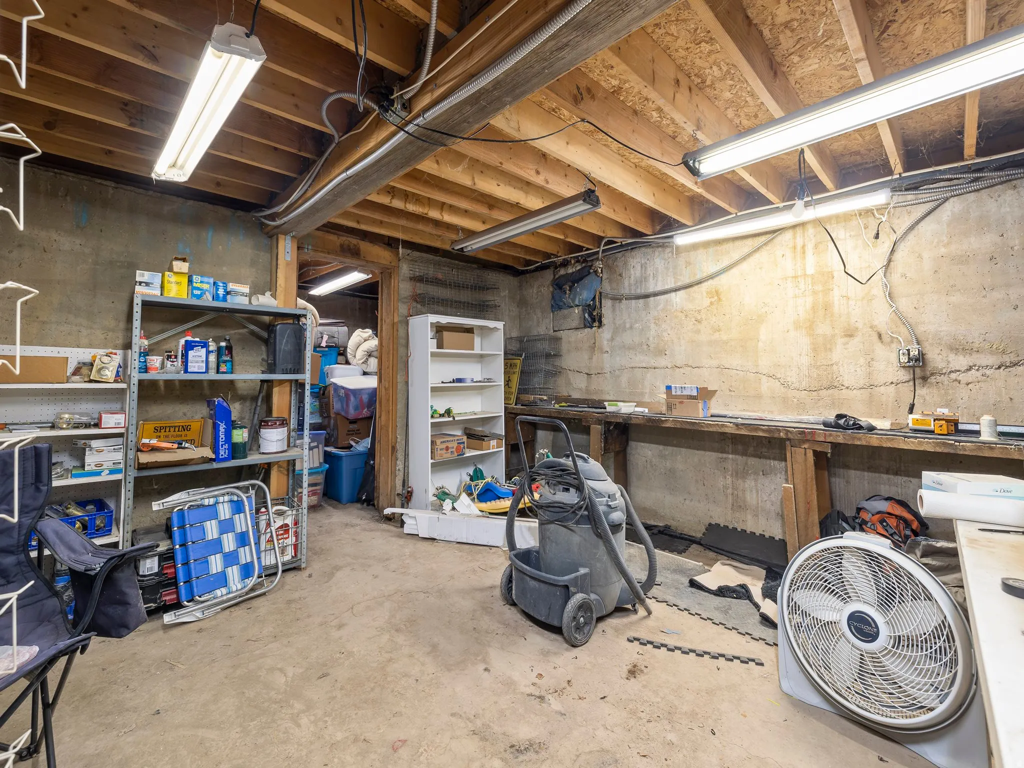 View of unfinished basement