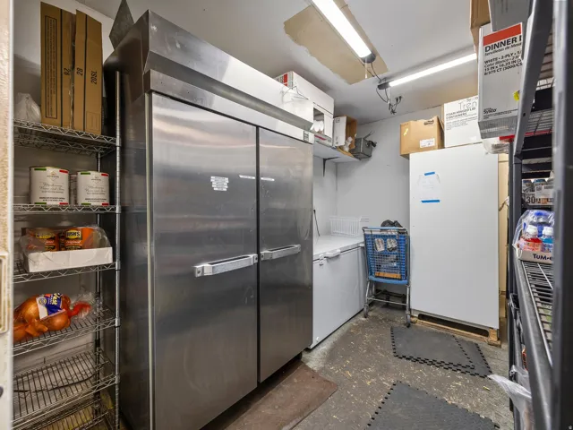 Kitchen featuring high end fridge and white refrigerator