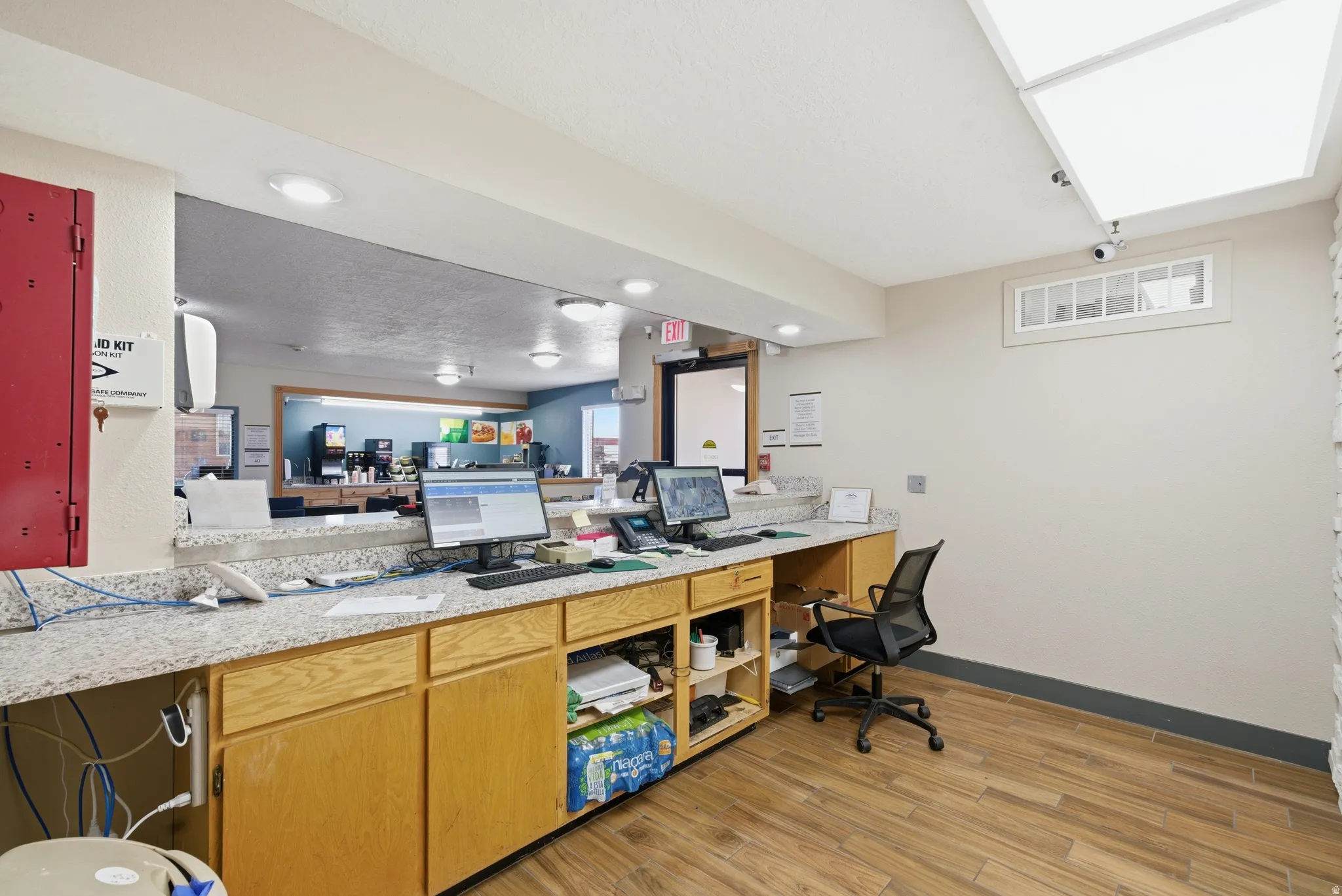 Office with recessed lighting