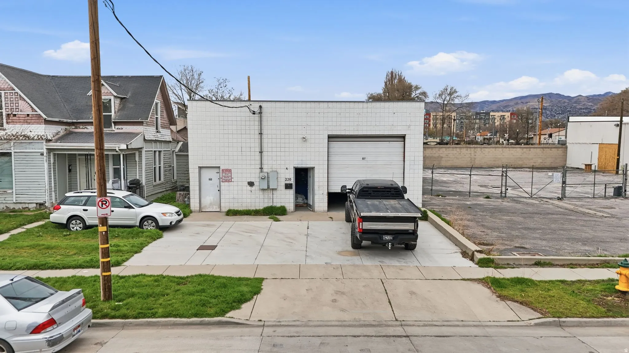 Exterior space featuring a mountain view