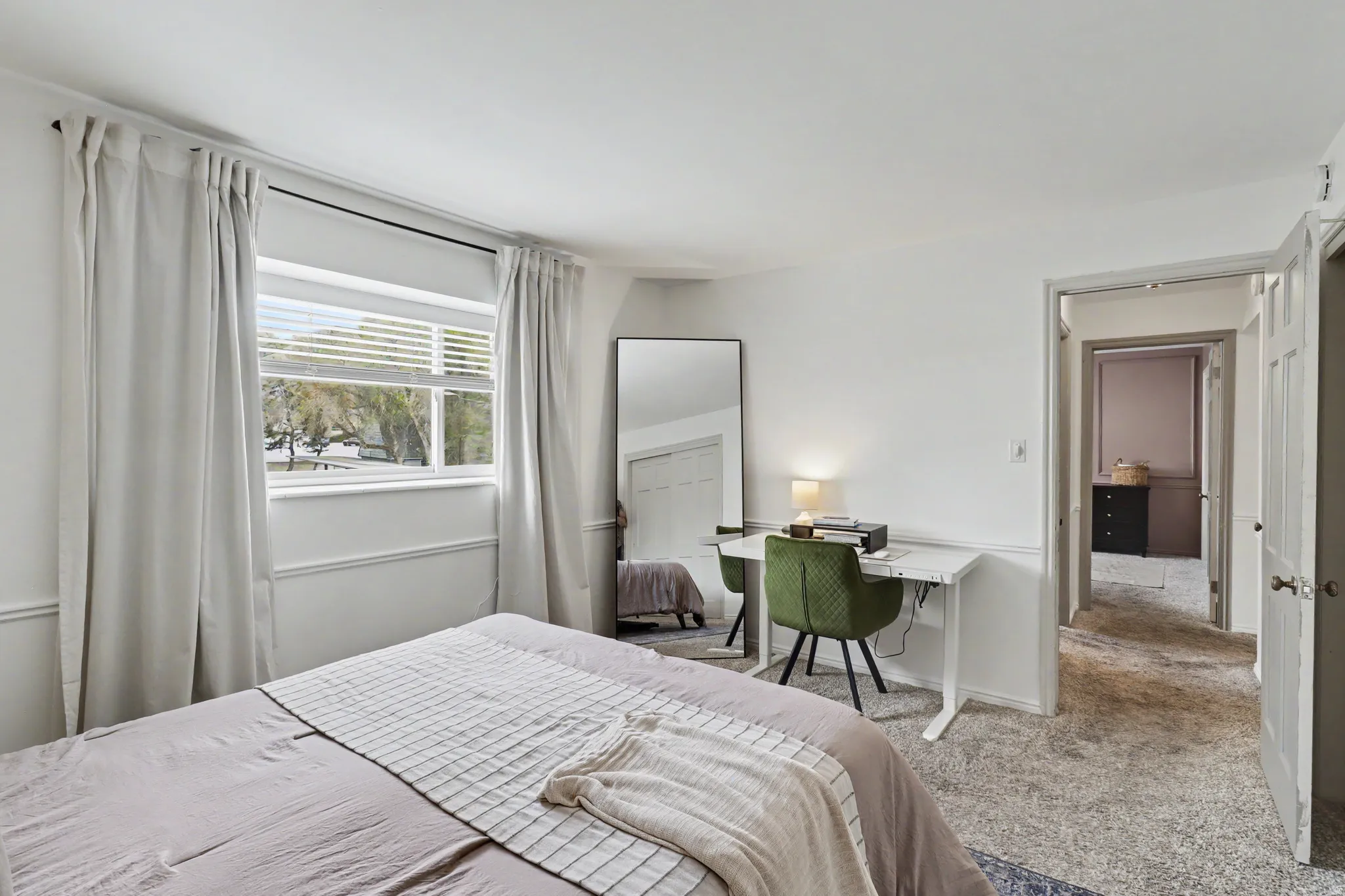 Bedroom featuring carpet floors