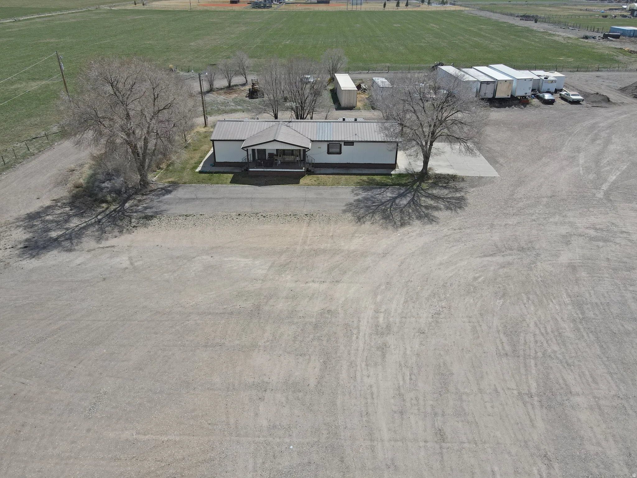 Aerial view of sparsely populated area