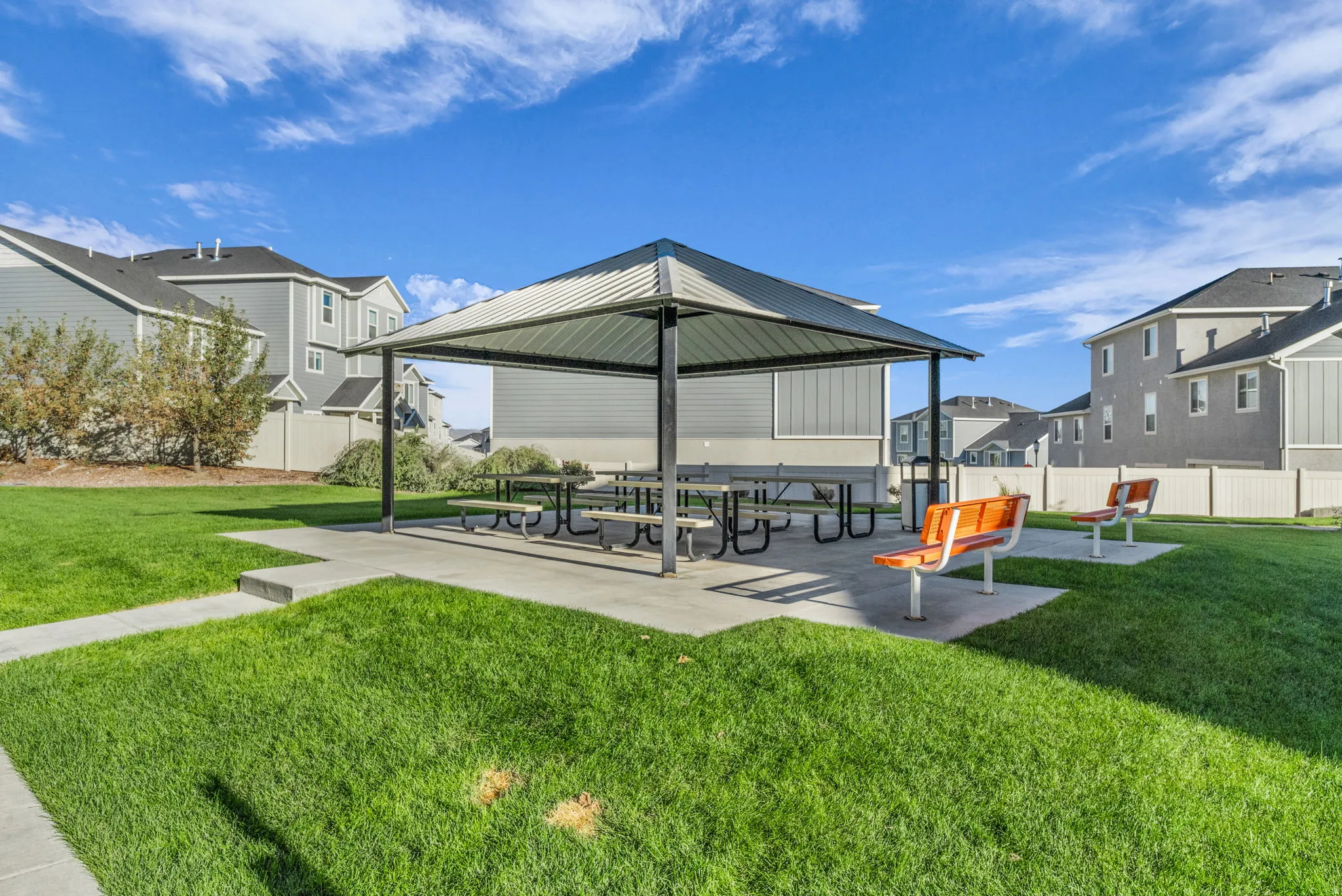 Surrounding community featuring a patio, a residential view, and a gazebo