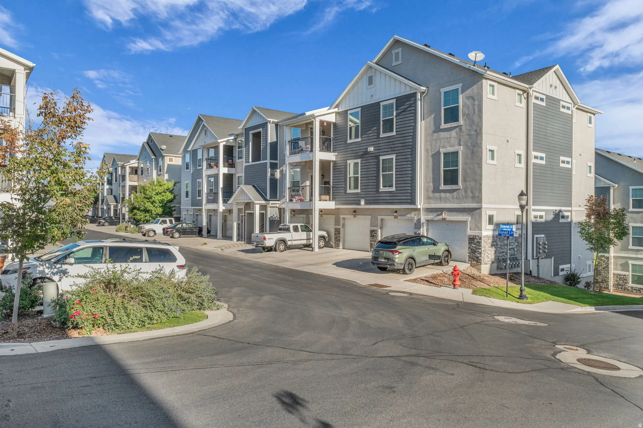 View of asphalt street with curbs