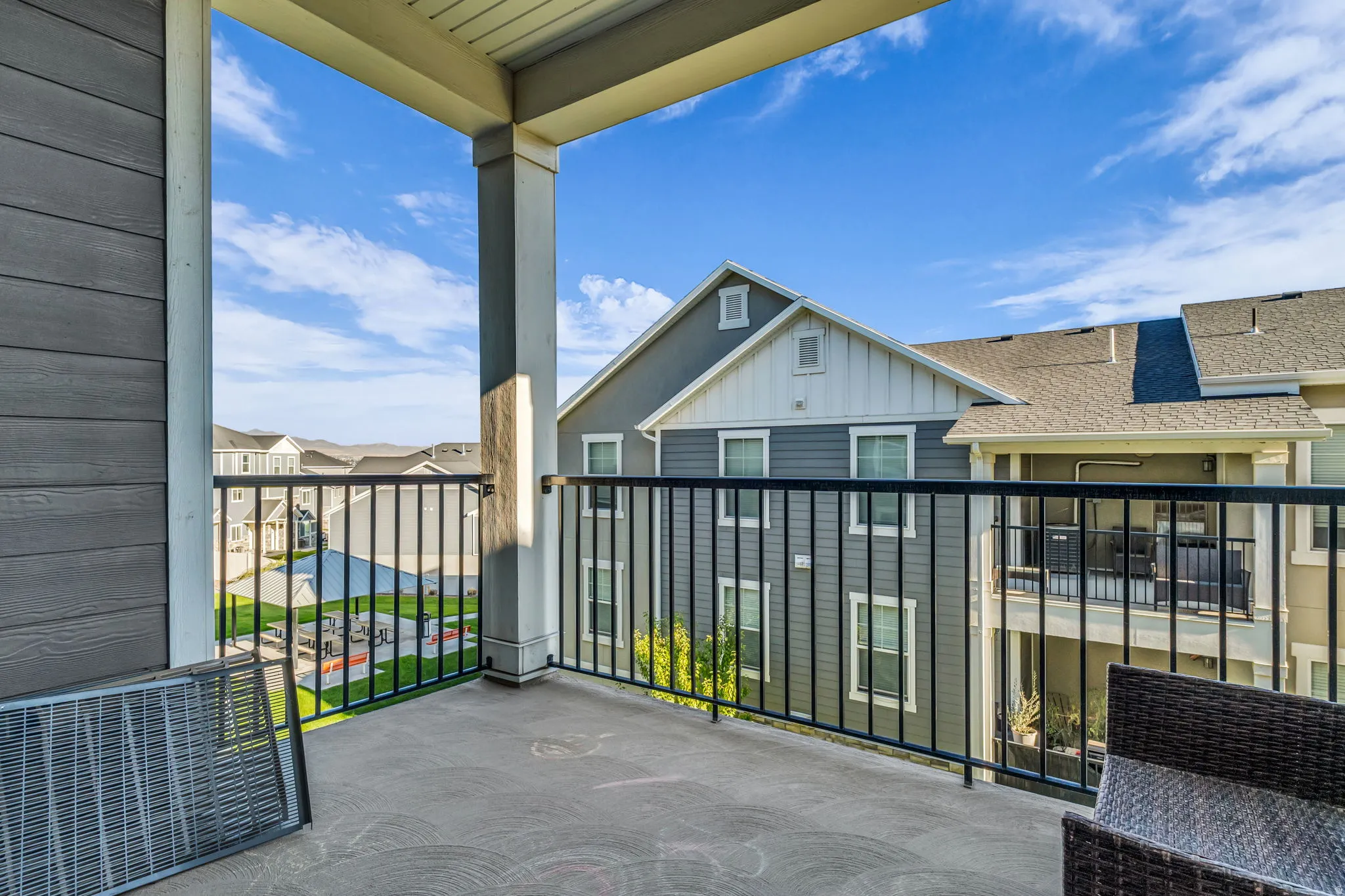 Balcony featuring a residential view