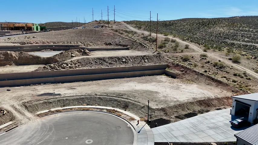 Drone / aerial view of a mountain backdrop