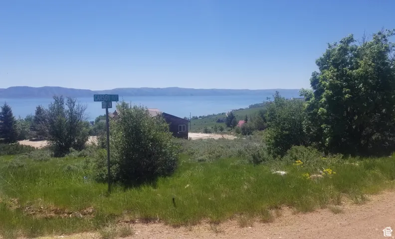 View of mountain background with a nearby body of water