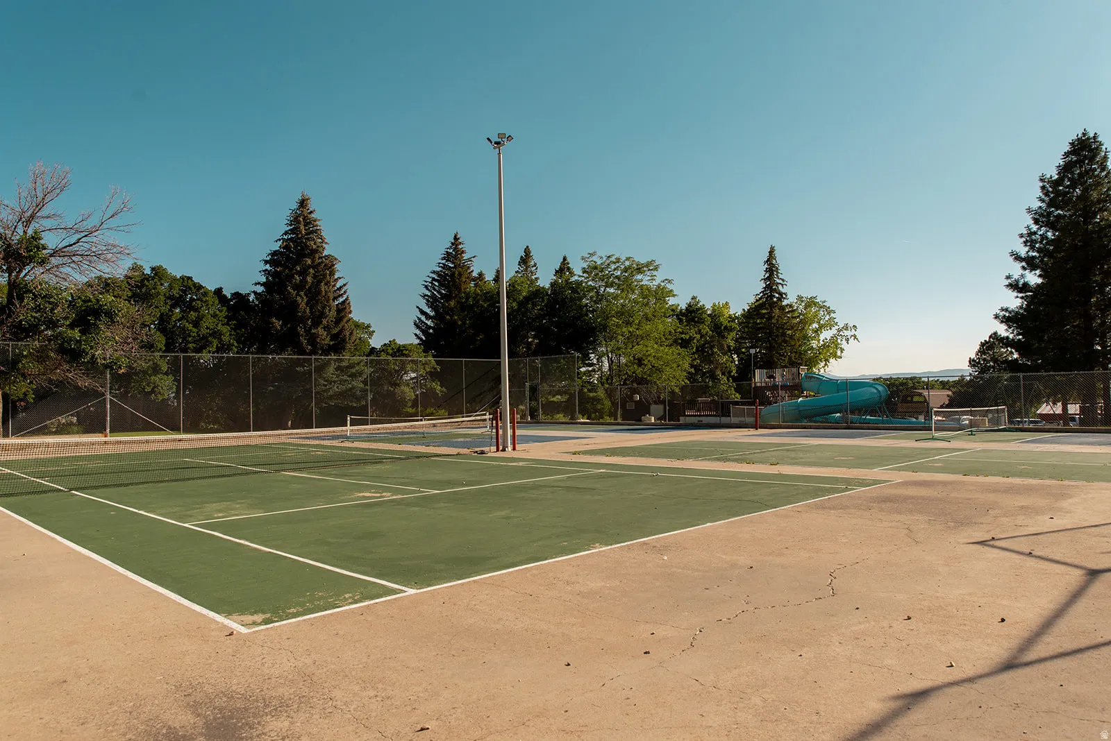 View of tennis court