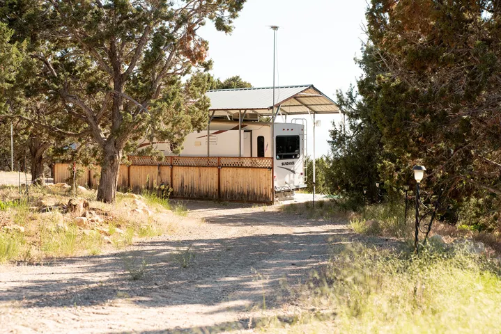 Exterior space featuring a metal roof