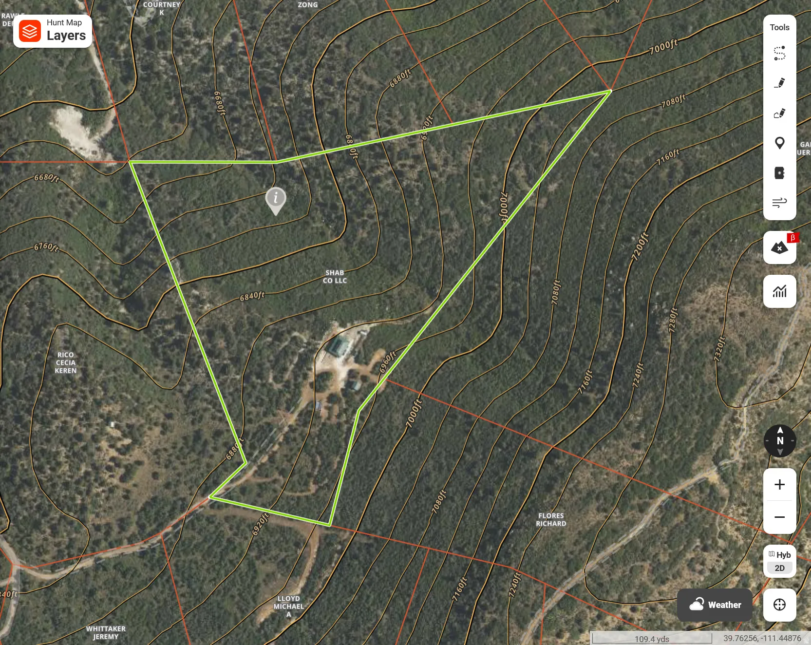 Aerial overview of property's location