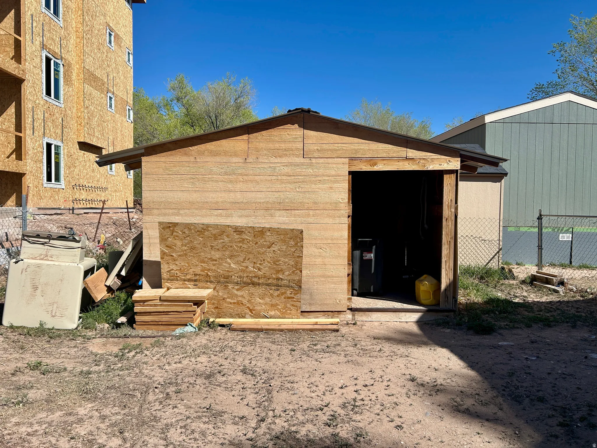 Exterior of storage shed