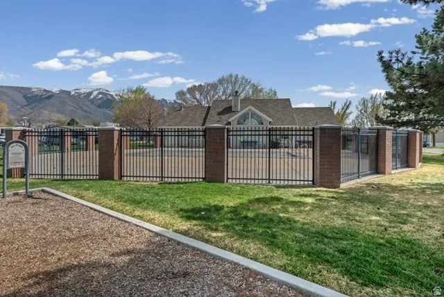 Exterior space featuring a mountain view