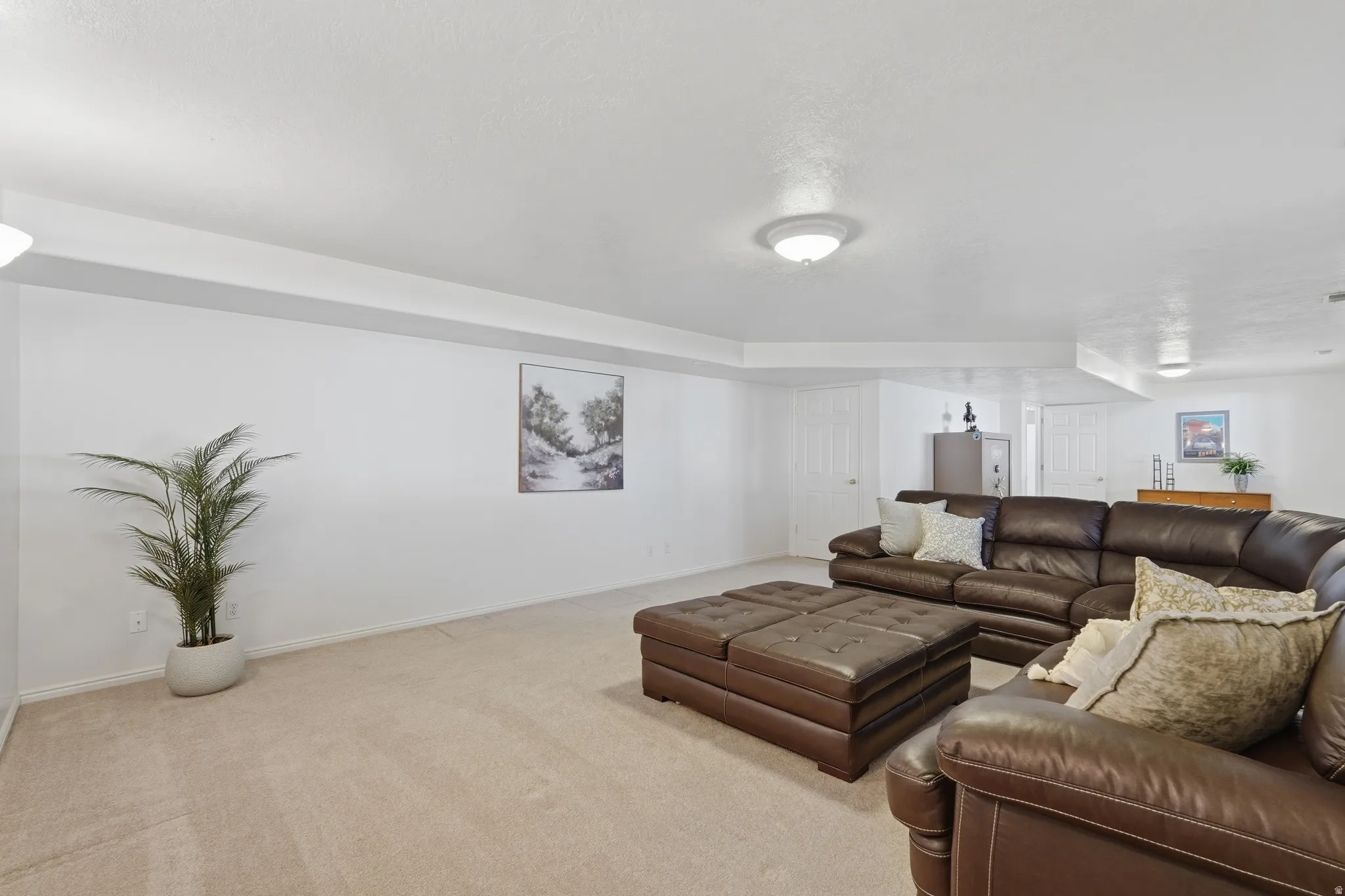 Living room with baseboards and carpet floors