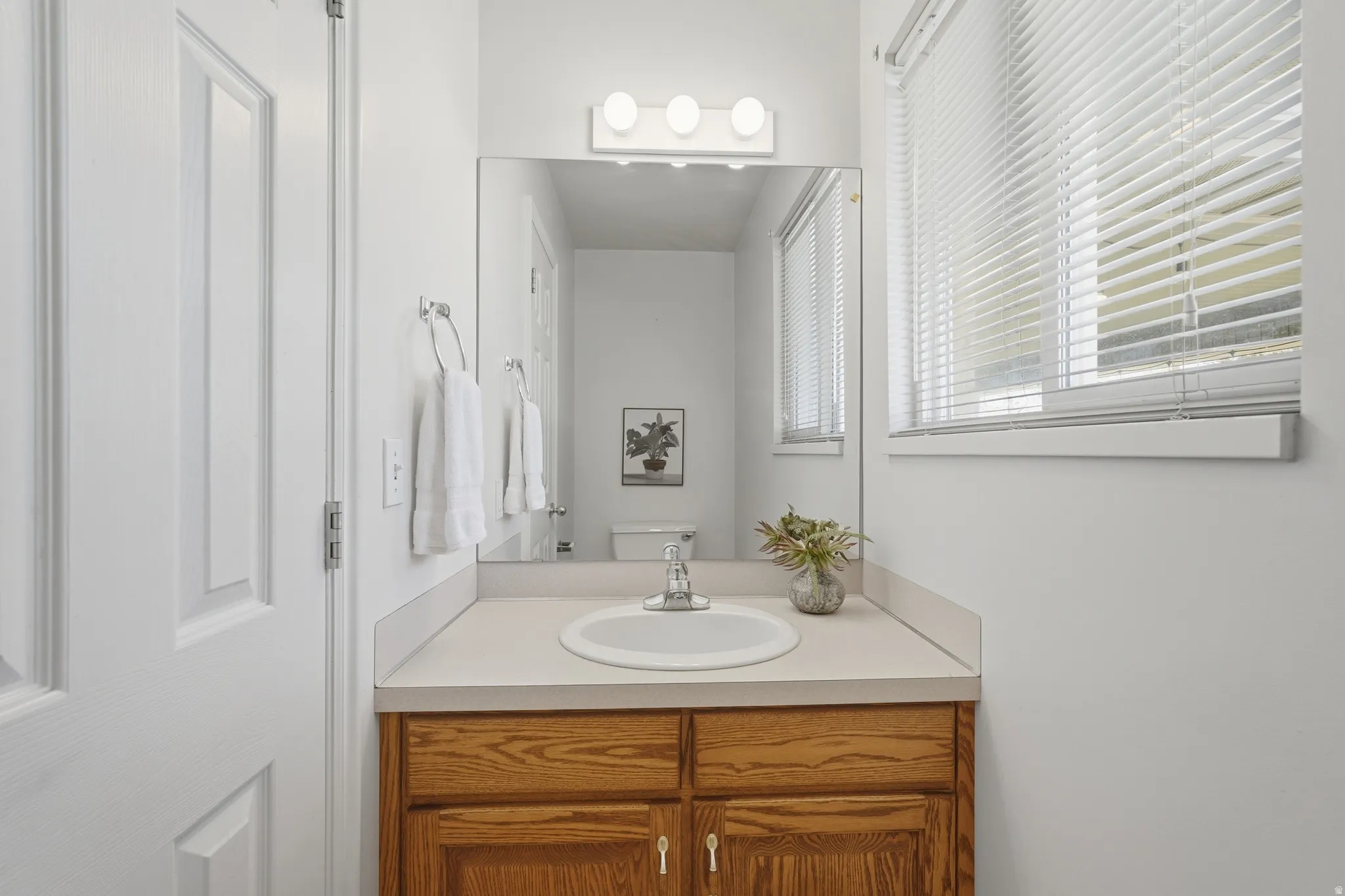 Bathroom with vanity and toilet