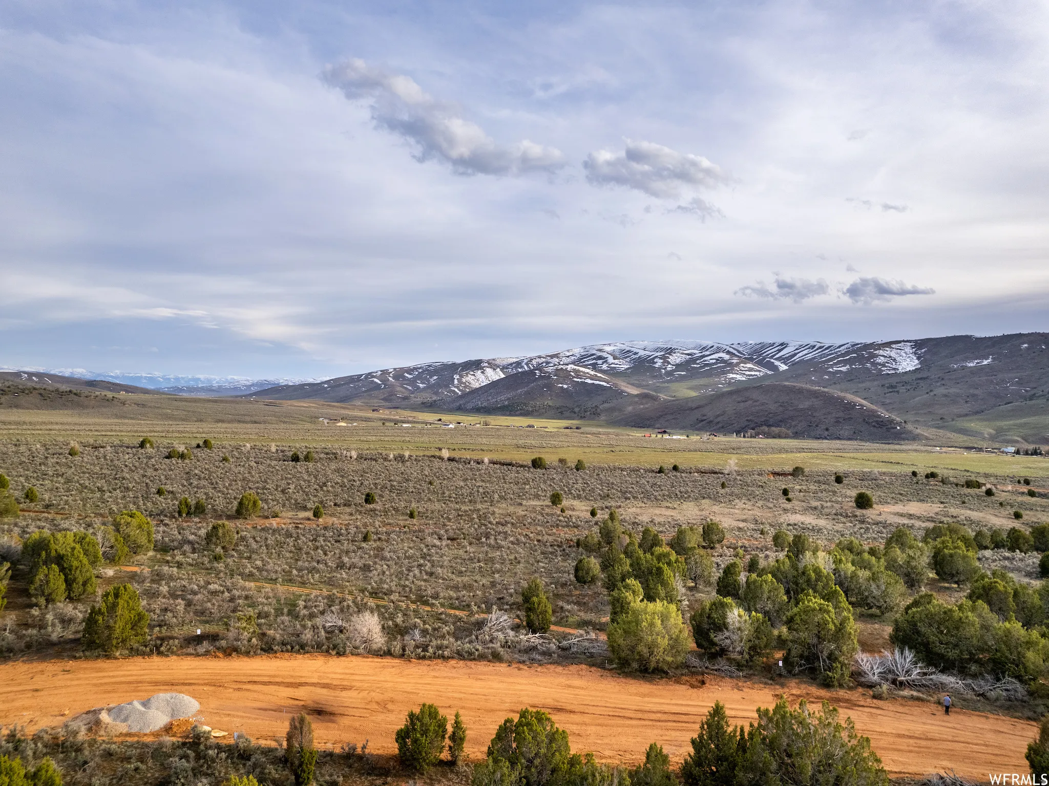 View of mountain background with rural landscape