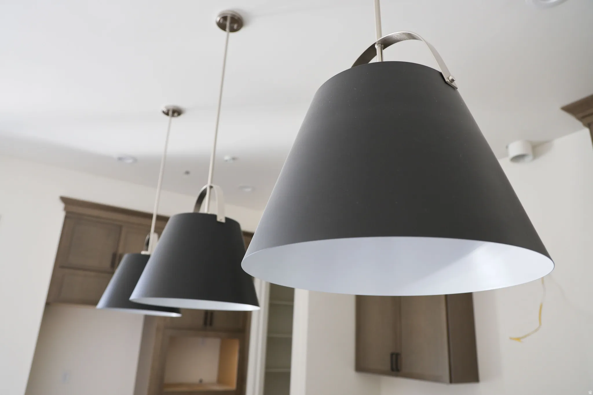 Kitchen view of pendant lighting