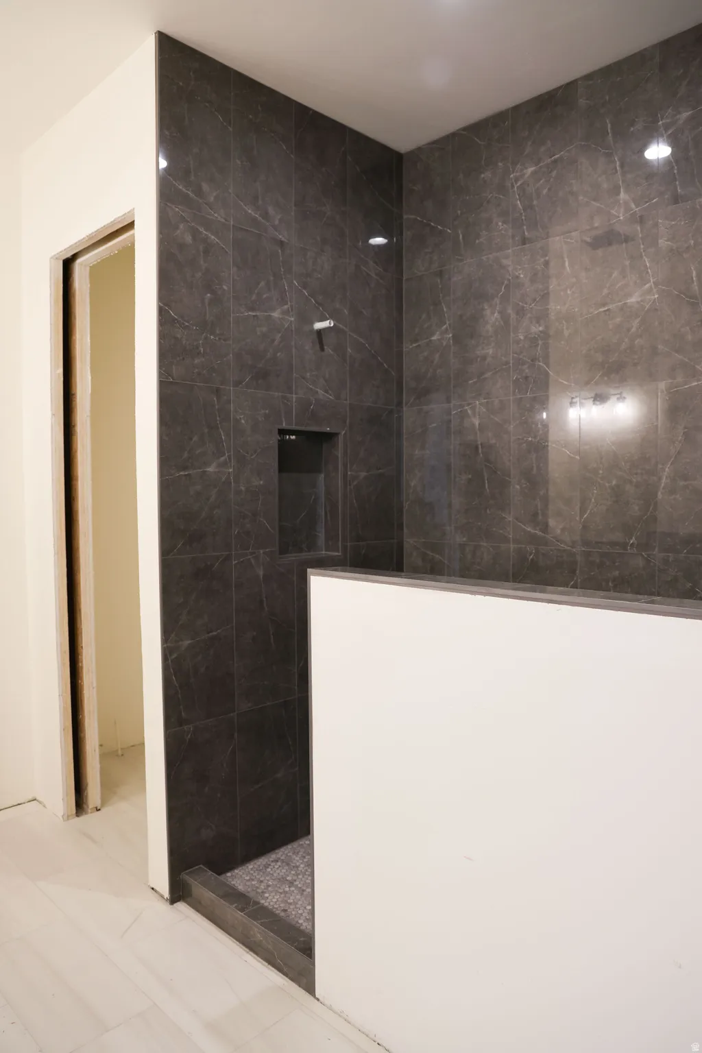 Bathroom with a walk in shower