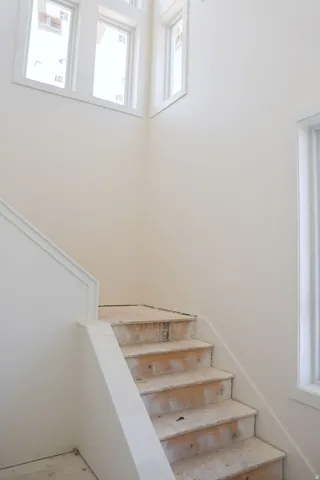 Stairs with plenty of natural light
