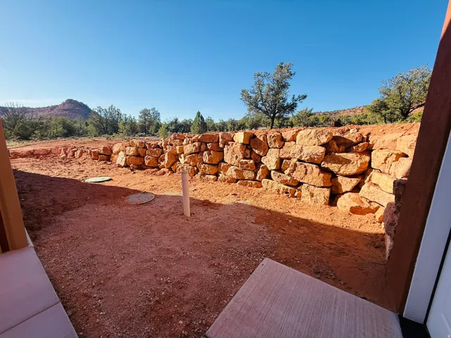 View of yard with a mountain view