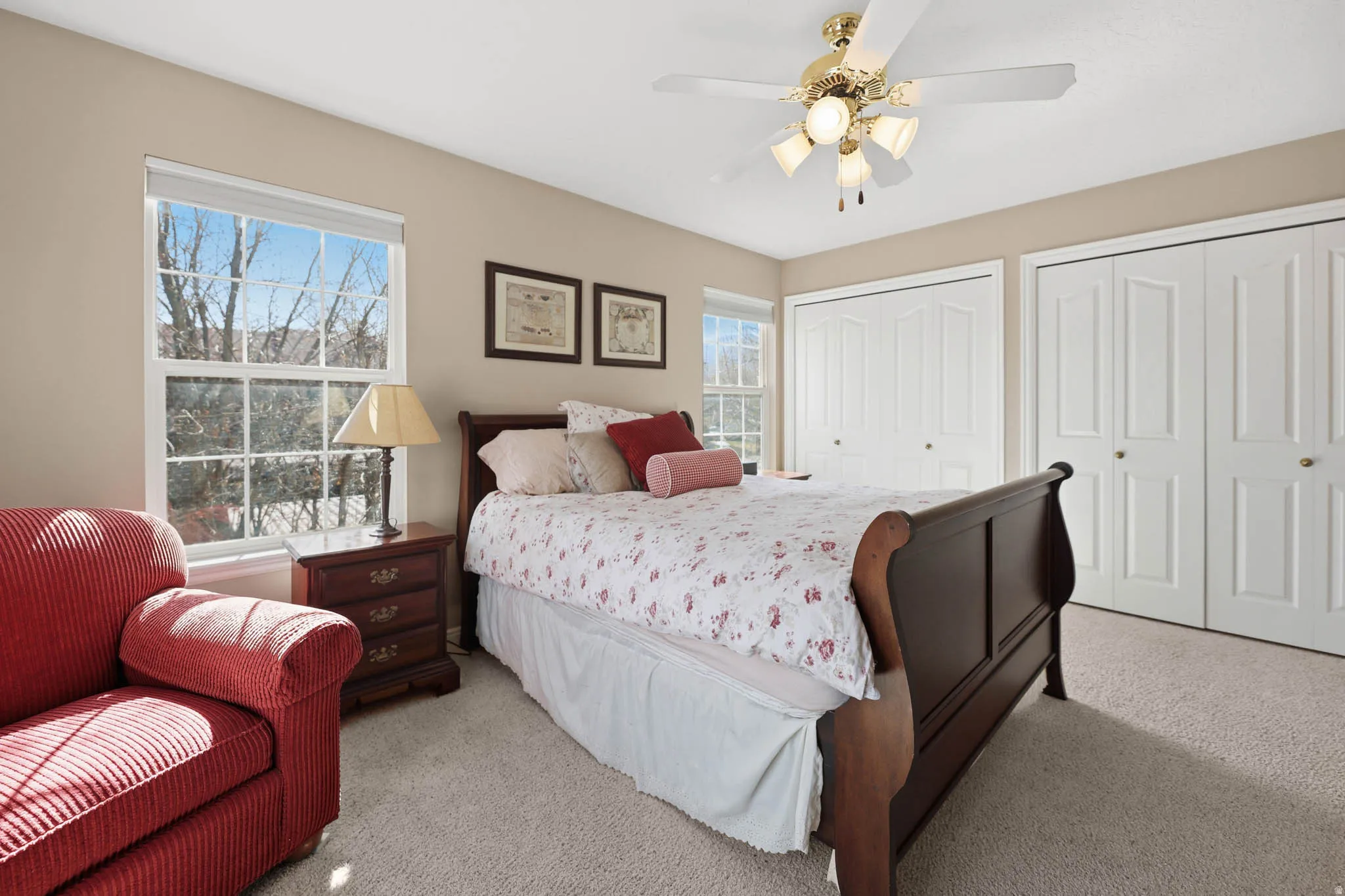 Primary Bedroom with Double Closets