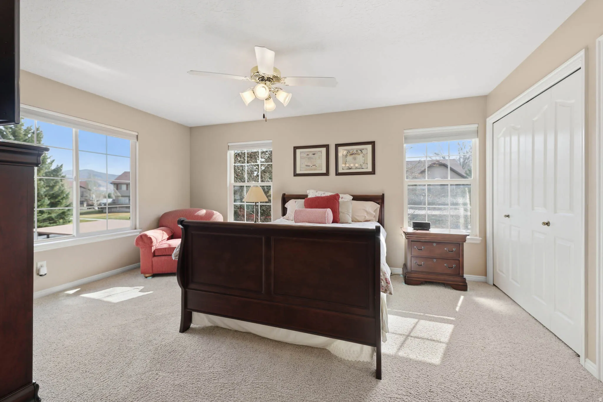 Very Spacious Primary Bedroom Suite with Extra Side Window