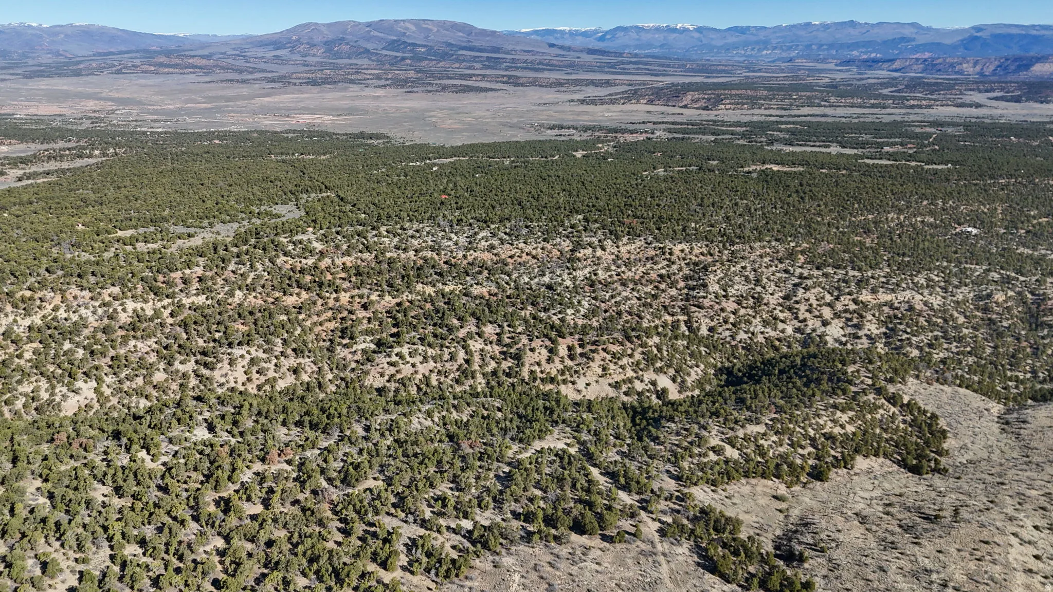 Aerial view of a mountainous background