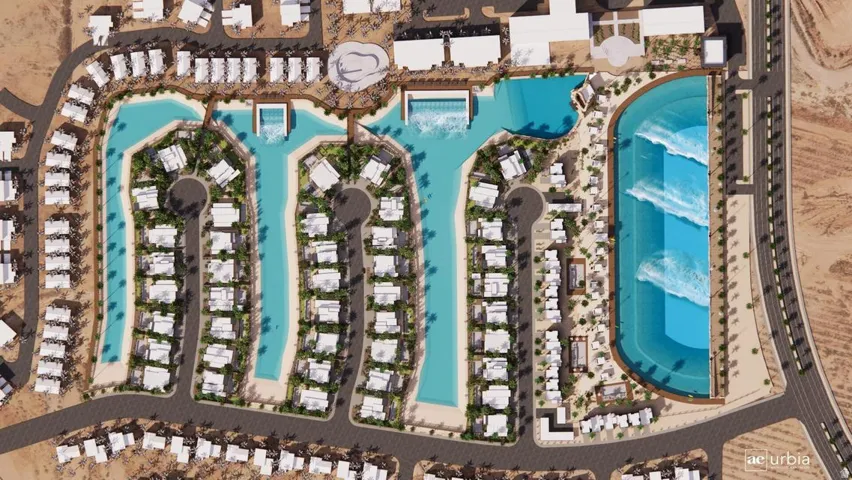 Bird's eye view of a pool area