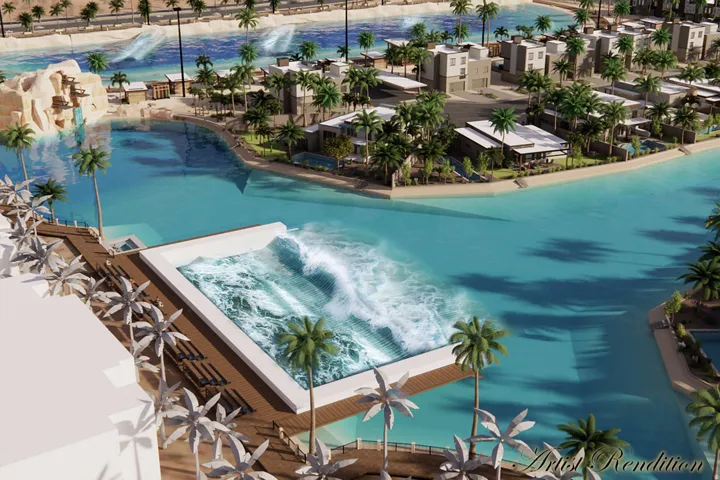 Community pool with a jacuzzi