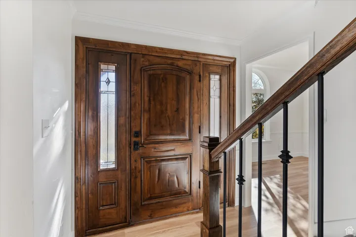 Foyer with Solid Wood front door