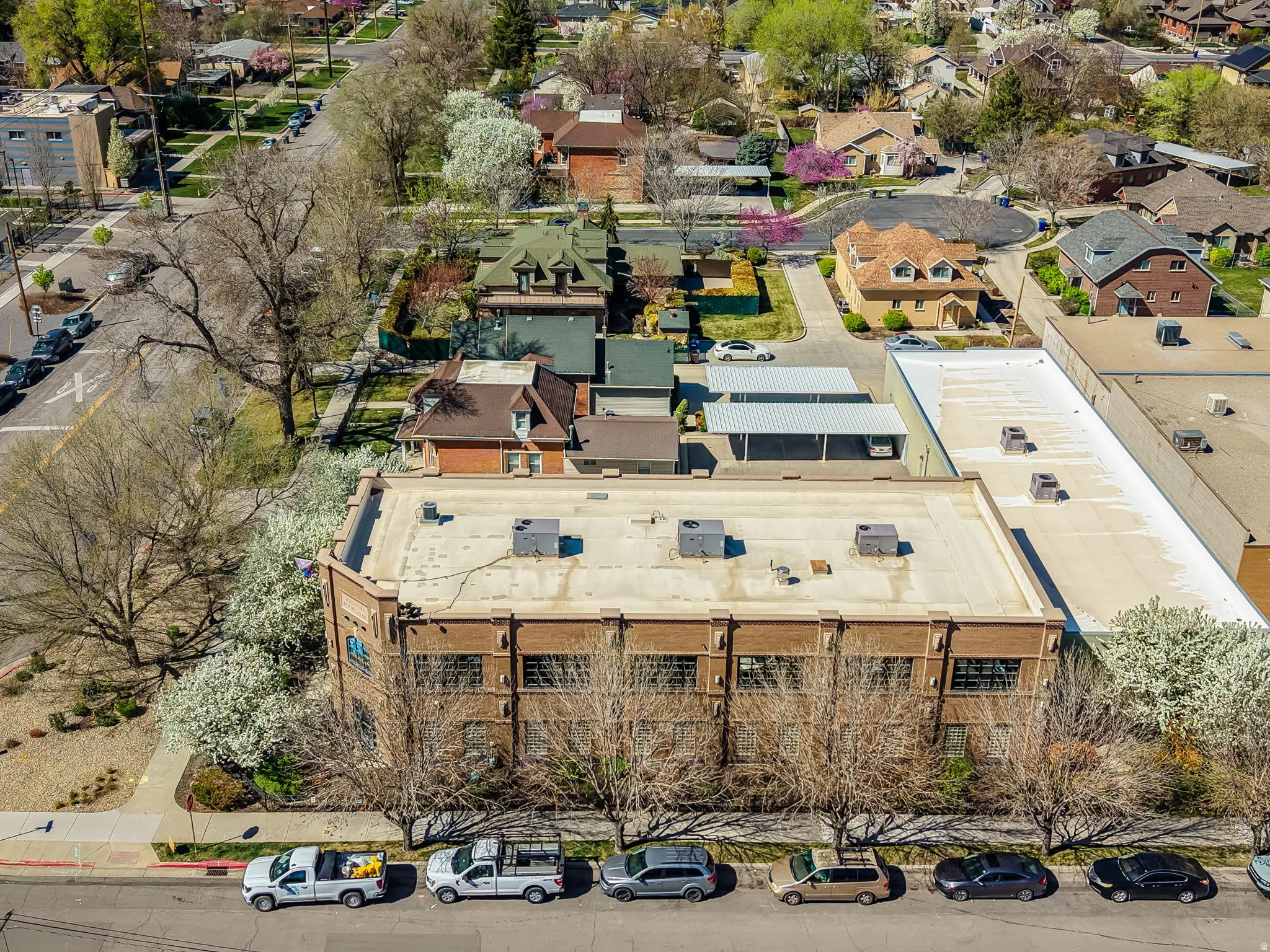 Aerial view of residential area