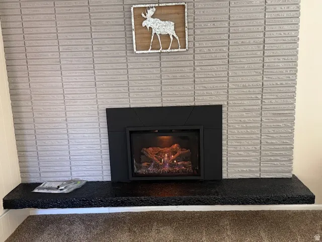 Detailed view of a fireplace