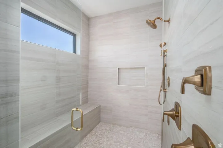 Bathroom with a shower stall
