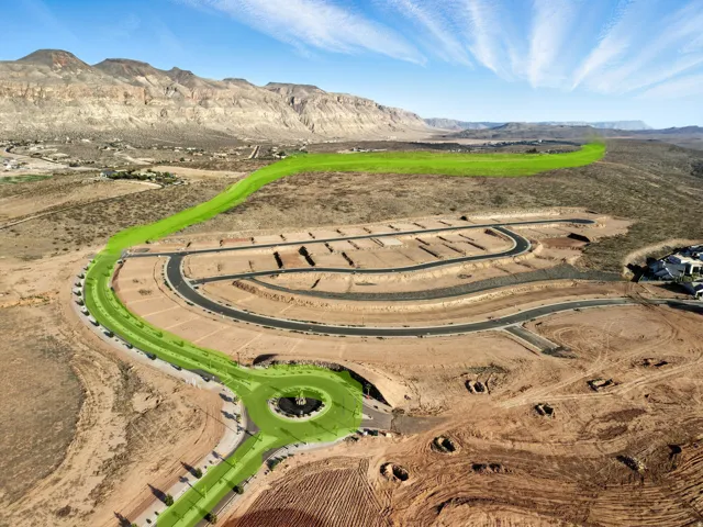 Drone / aerial overview showing the NEW parkway to Copper Rock Golf Course that is currently under construction.