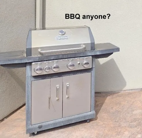 BBQ on the patio just outside of the living room.