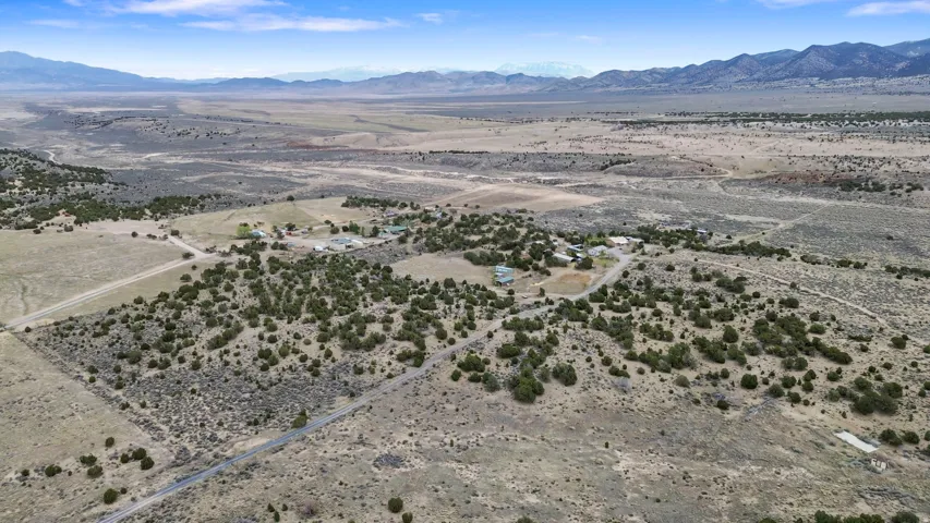 Overview of rural landscape featuring mountains