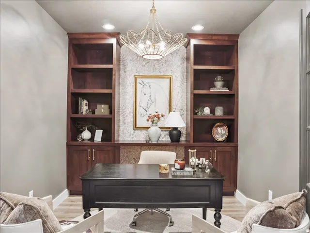 Built-in cabinetry with integrated shelving and base storage